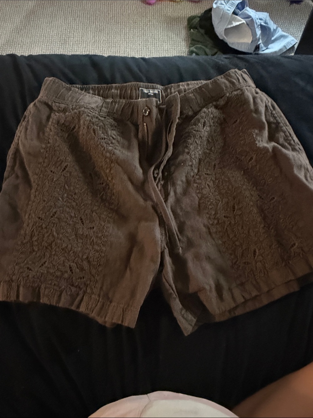 Brown men’s Crochet-Detail Shorts
